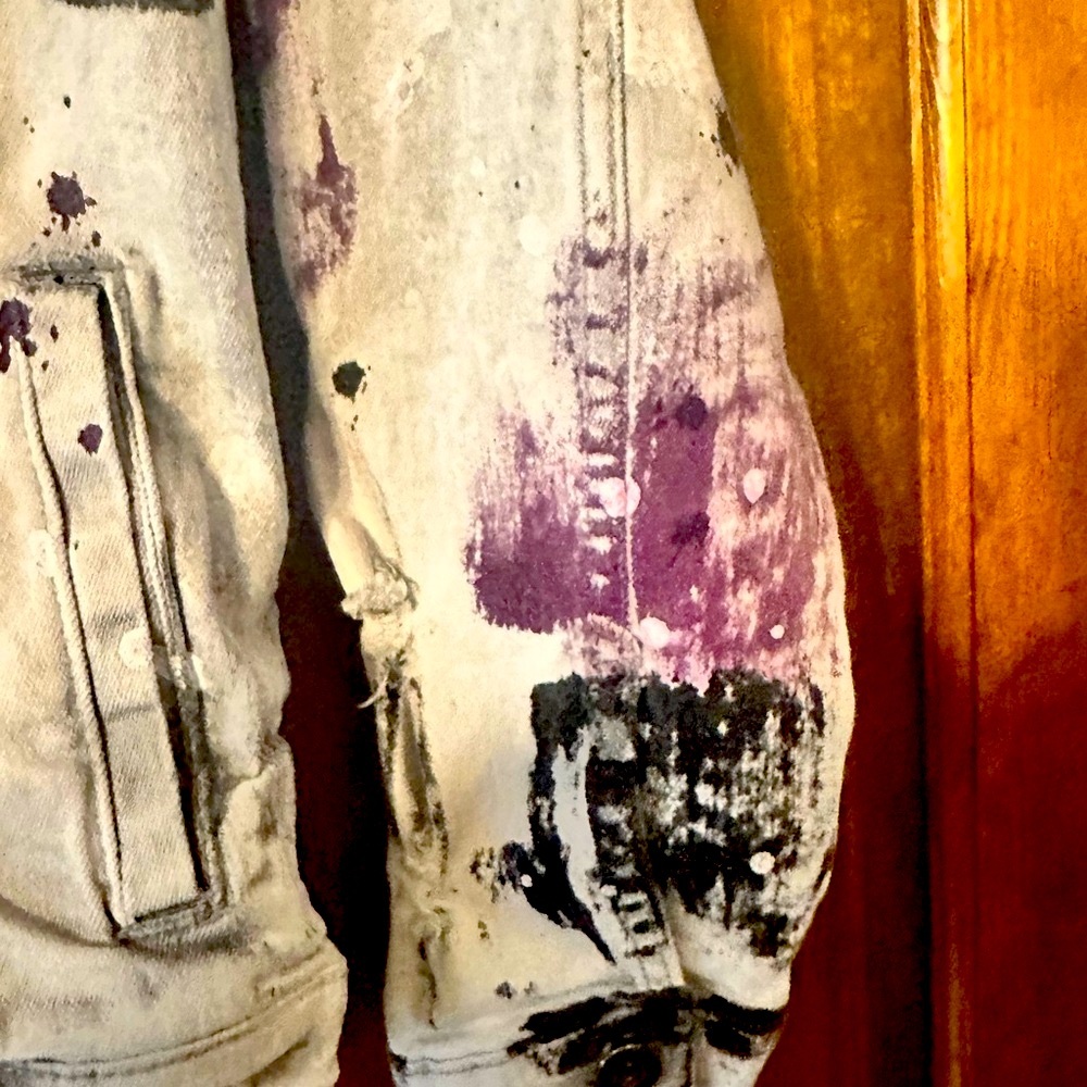 Evolution In Design Boys Distressed Paint Splatter Denim Jacket XS - Picture 6 of 16